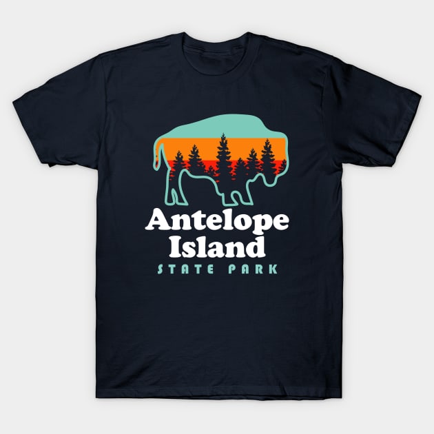 Antelope Island State Park Bison Great Salt Lake Utah T-Shirt by PodDesignShop